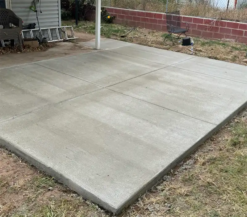 concrete pour project in a backyard